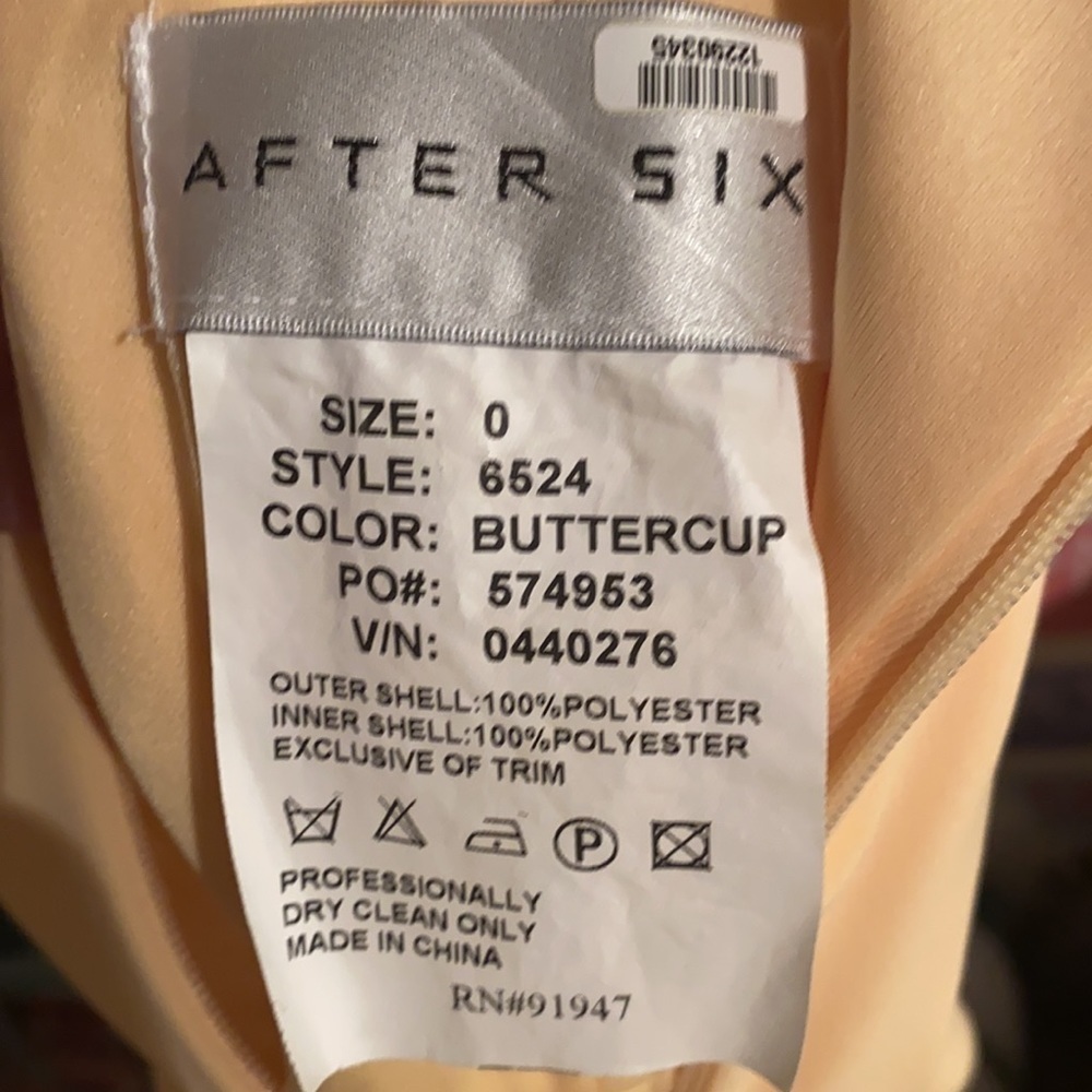 After Six yellow buttercup bridesmaid dress size 0 - Picture 4 of 5